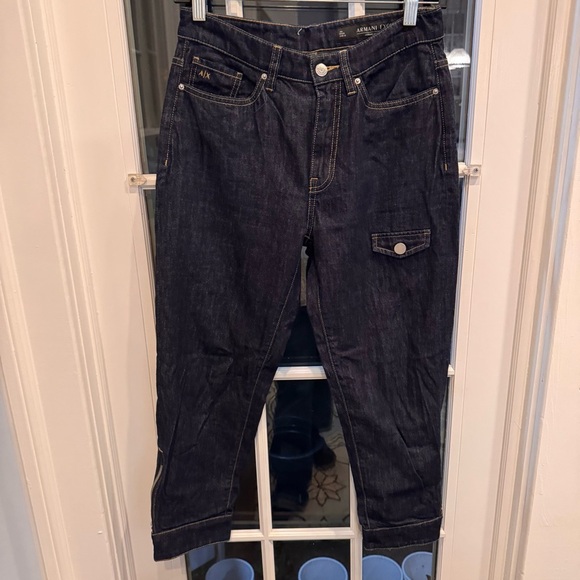 Armani Exchange Women’s “biker” Jeans Size 25 Cropped Zip Pockets - Picture 13 of 13